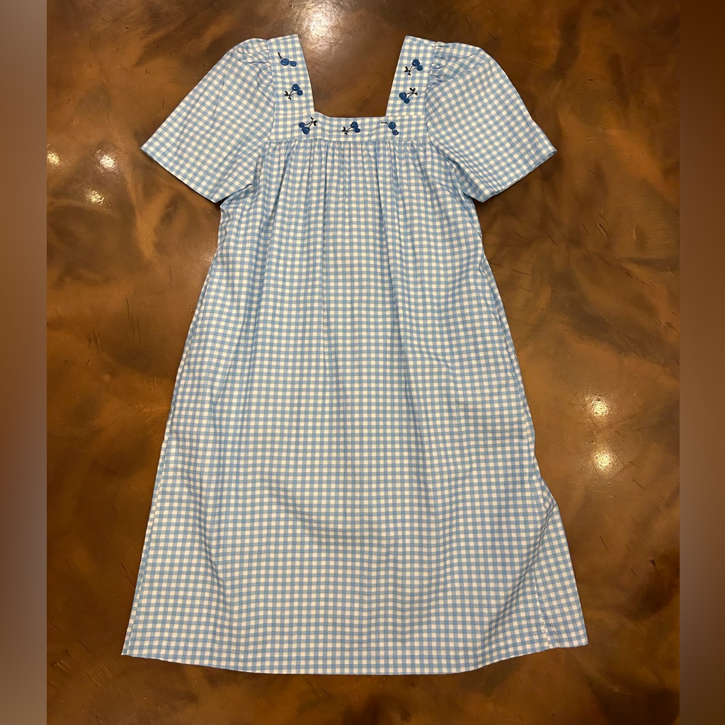 Hvn - Blue Gingham Throw Over Beach Blueberry Dress Nwt — image 3 of 8